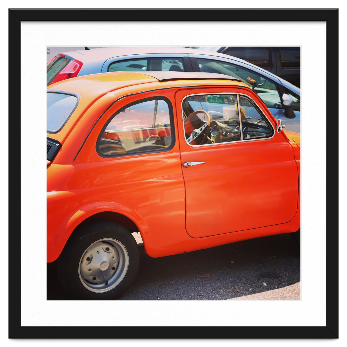 Classic orange Fiat 500
