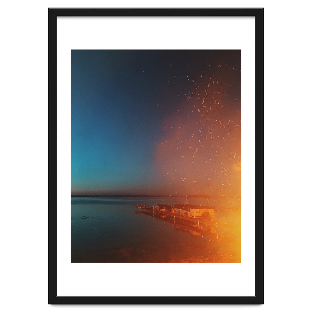 Firelight by the dock