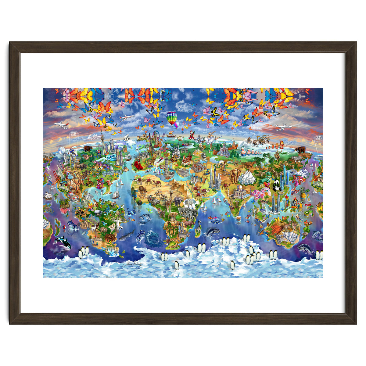 World Wonders Illustrated Map