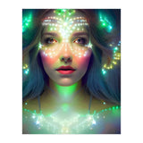 Glowing Green Stars - Goddess of Light Digital Fantasy Artwork (Print Only) thumbnail