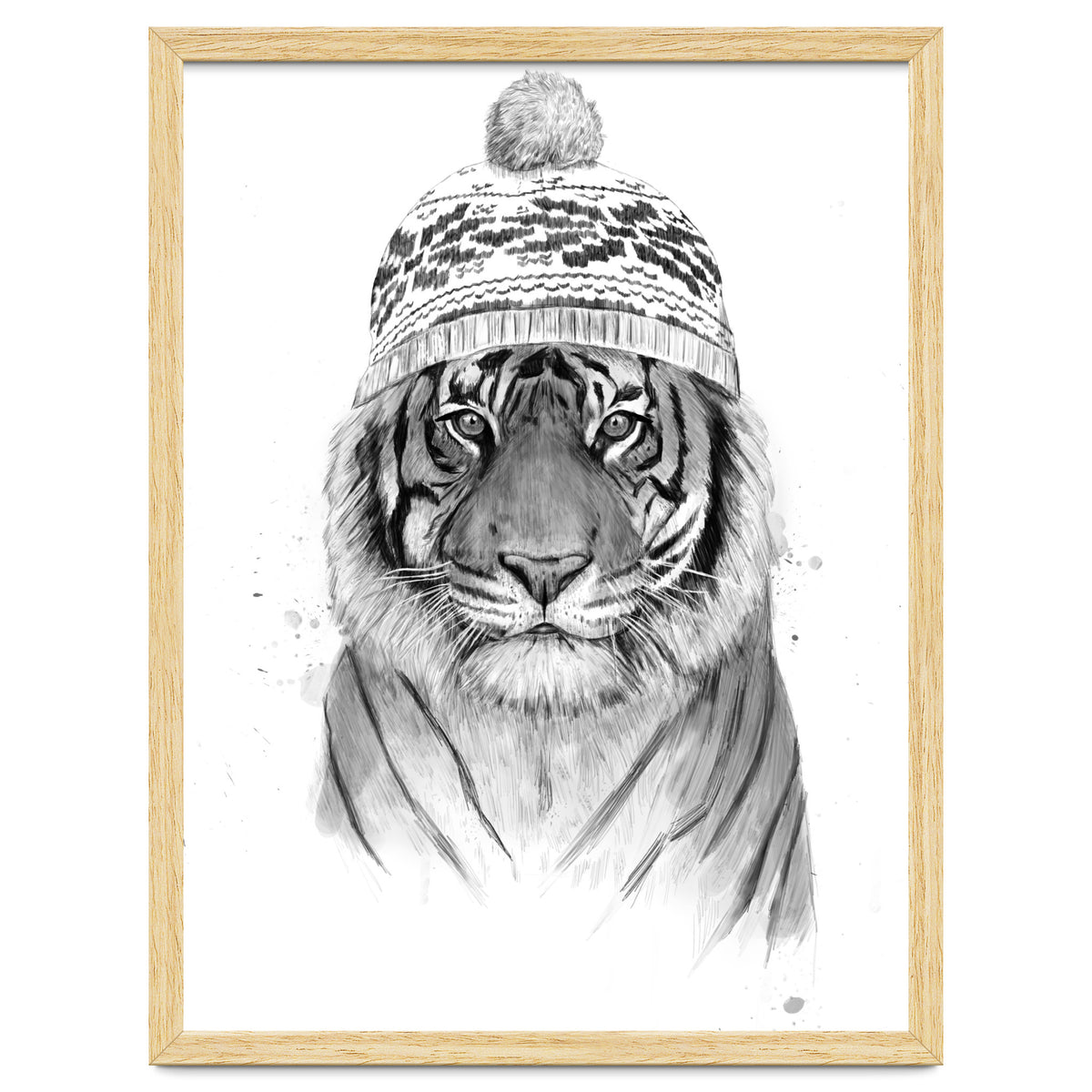 Siberian tiger (bw)