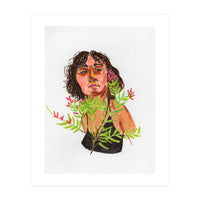 Portrait Lady with Flowers (Print Only)