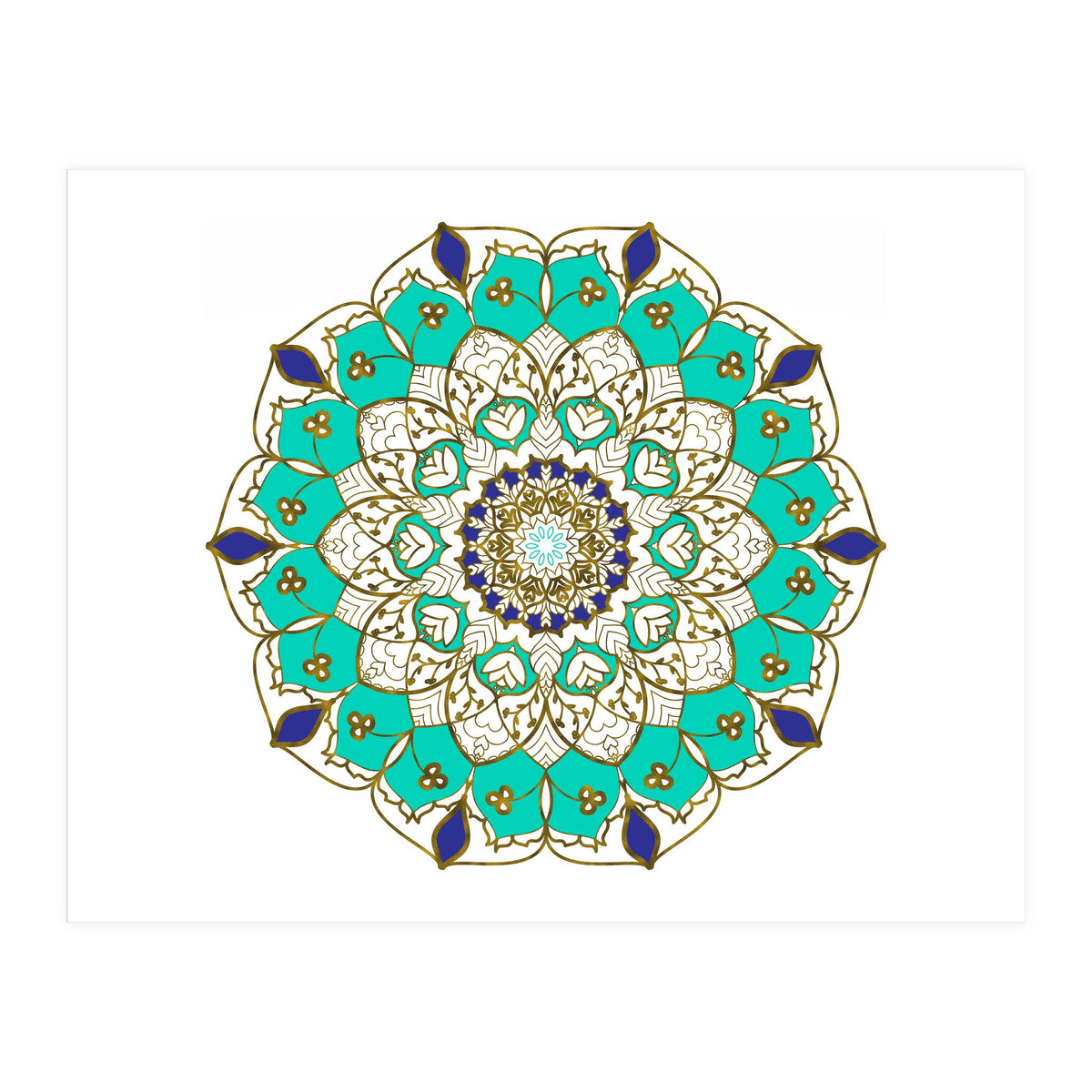 Blue and Gold Mandala (Print Only)