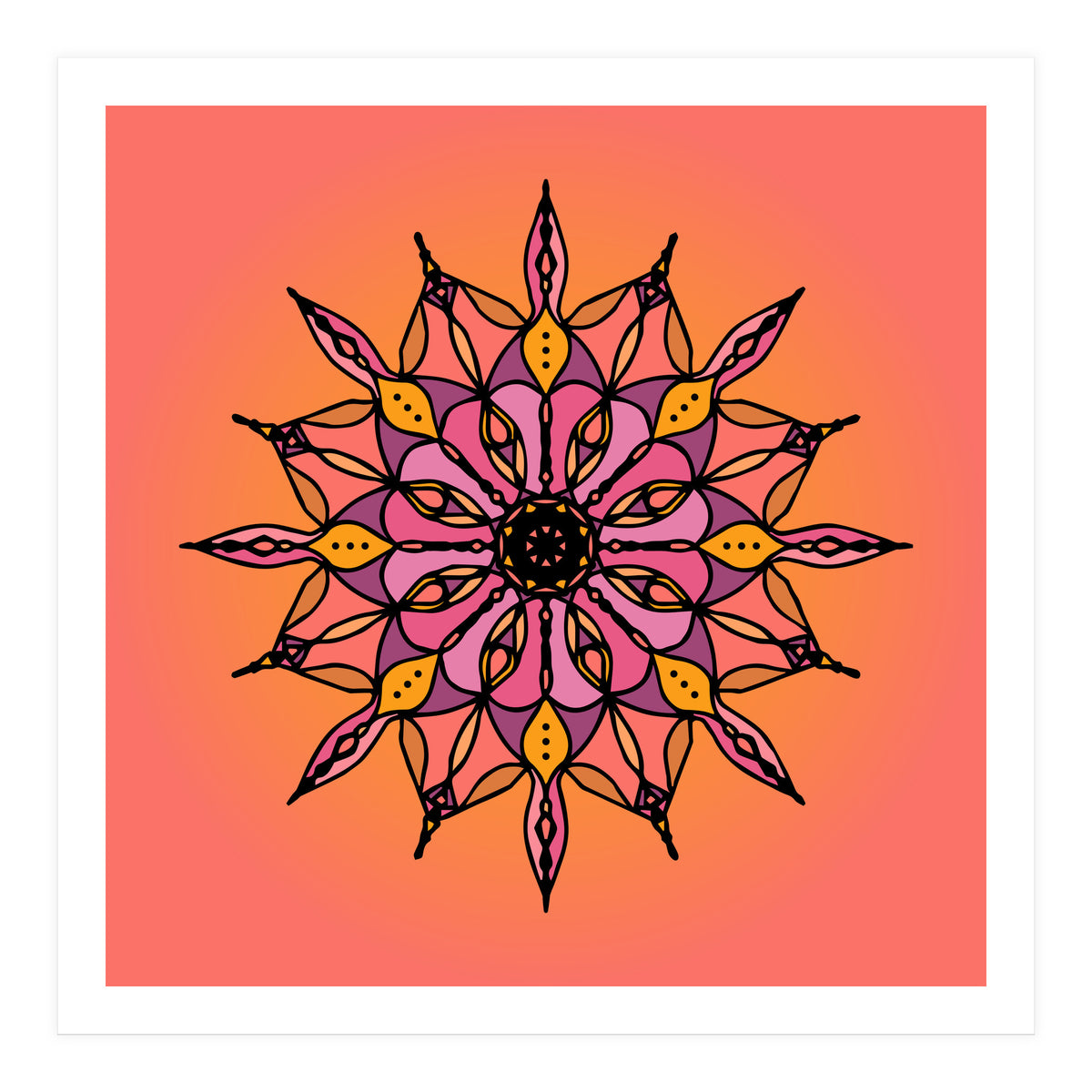 SUNSET CORAL MANDALA (Print Only)