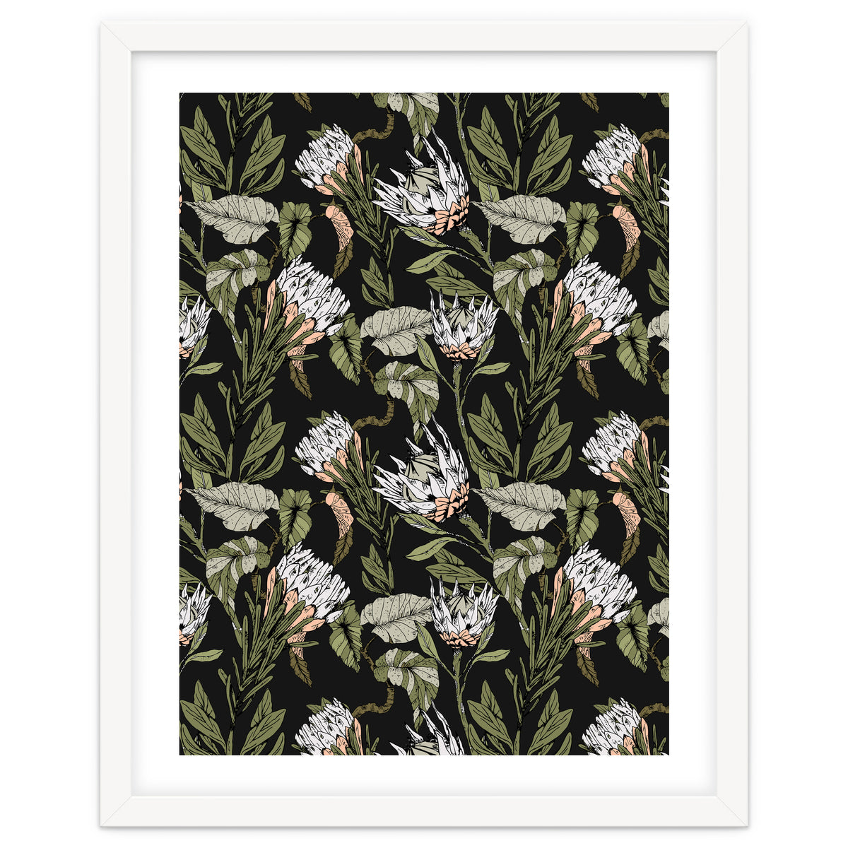 Dark pattern botanical boho