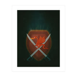 Heraldic dragon and cutlasses (Print Only) thumbnail