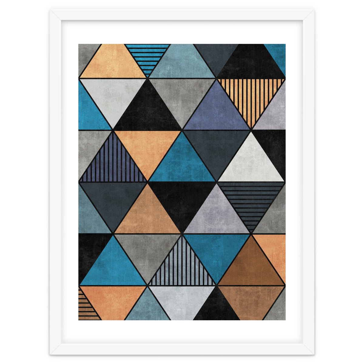 Colorful Concrete Triangles 2 - Blue, Grey, Brown