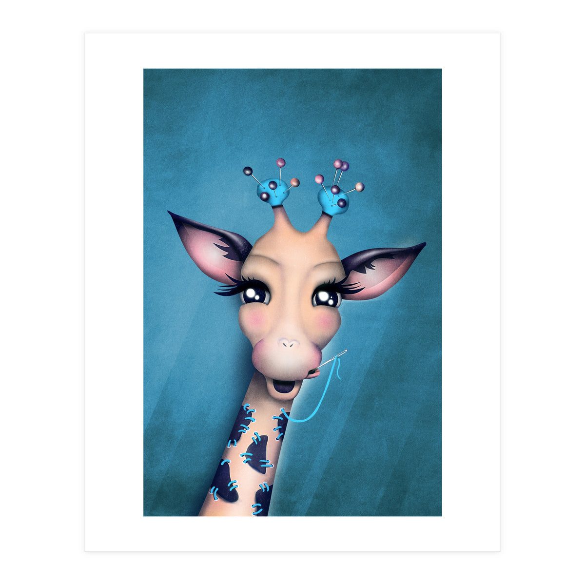 Pin Cushion Giraffe (Print Only)