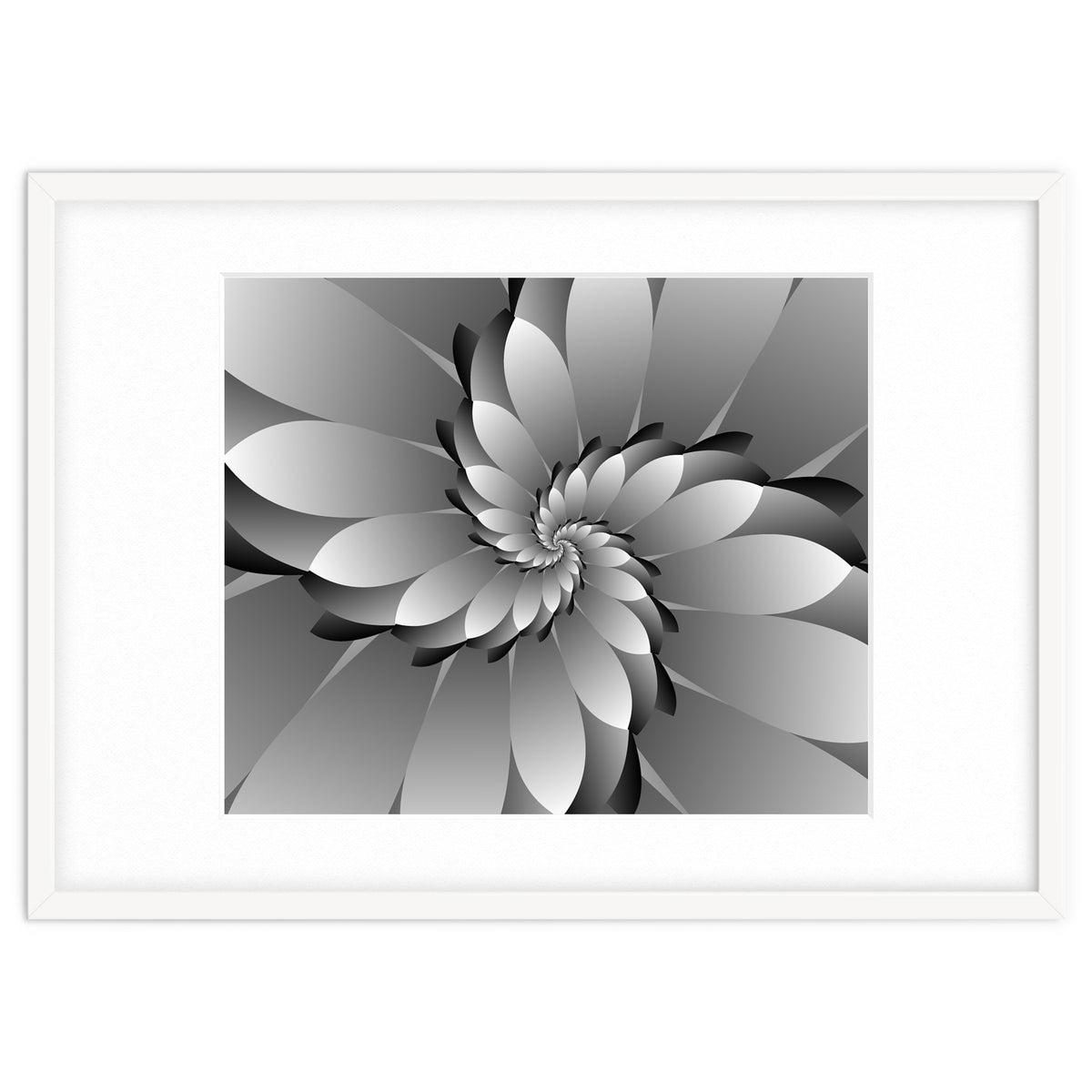 BLACK Floral 3D ART