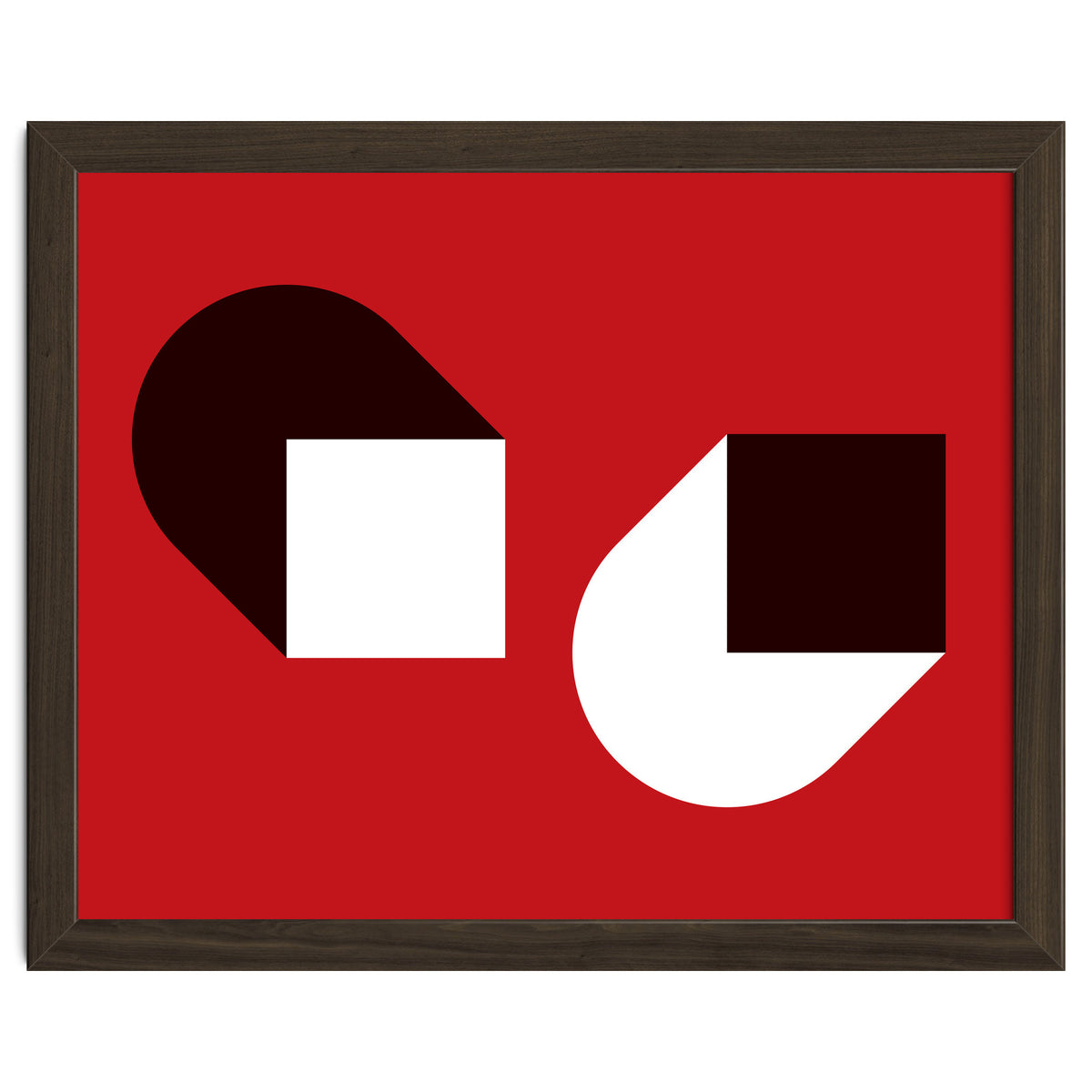 Geometric Shapes No. 38 - red, white & black