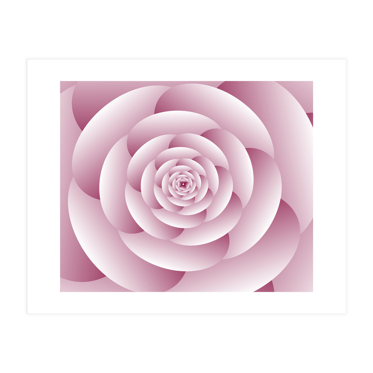 Abstract Rose Spiral 3D Art (Print Only)