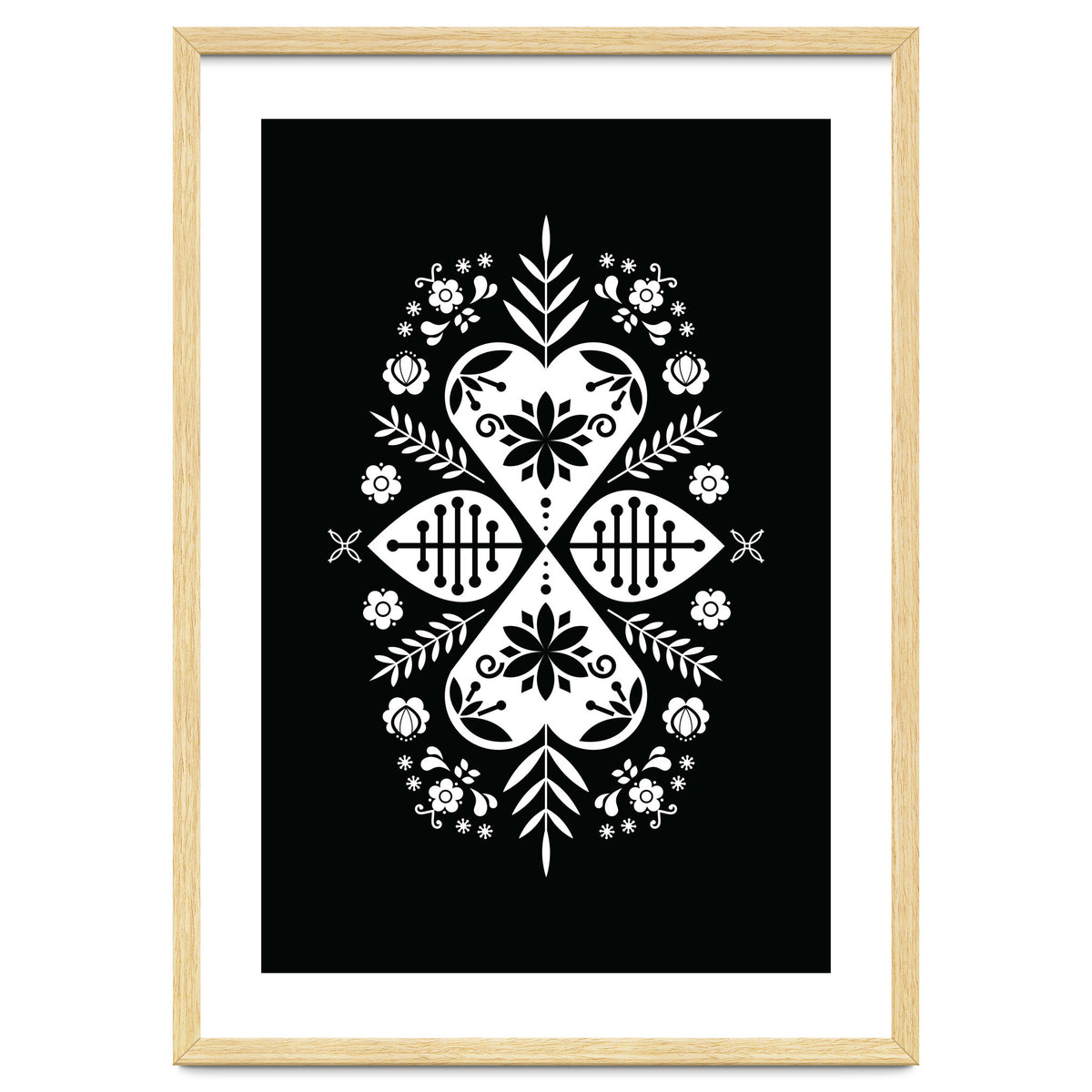 Scandinavian Folk Pattern Monochrome 01