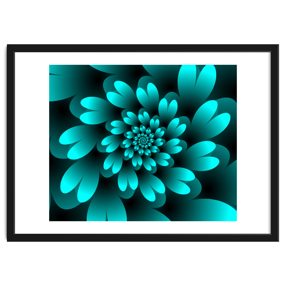 Turquoise Floral Satin Art