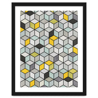 Colorful Concrete Cubes - Yellow, Blue, Grey