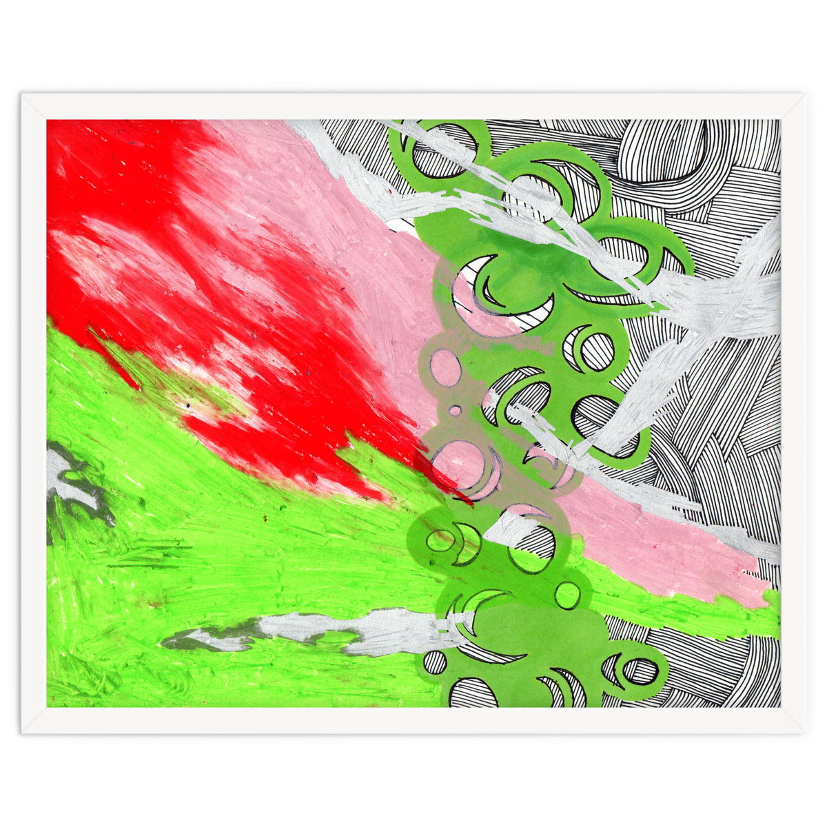 Green and Pink Spill