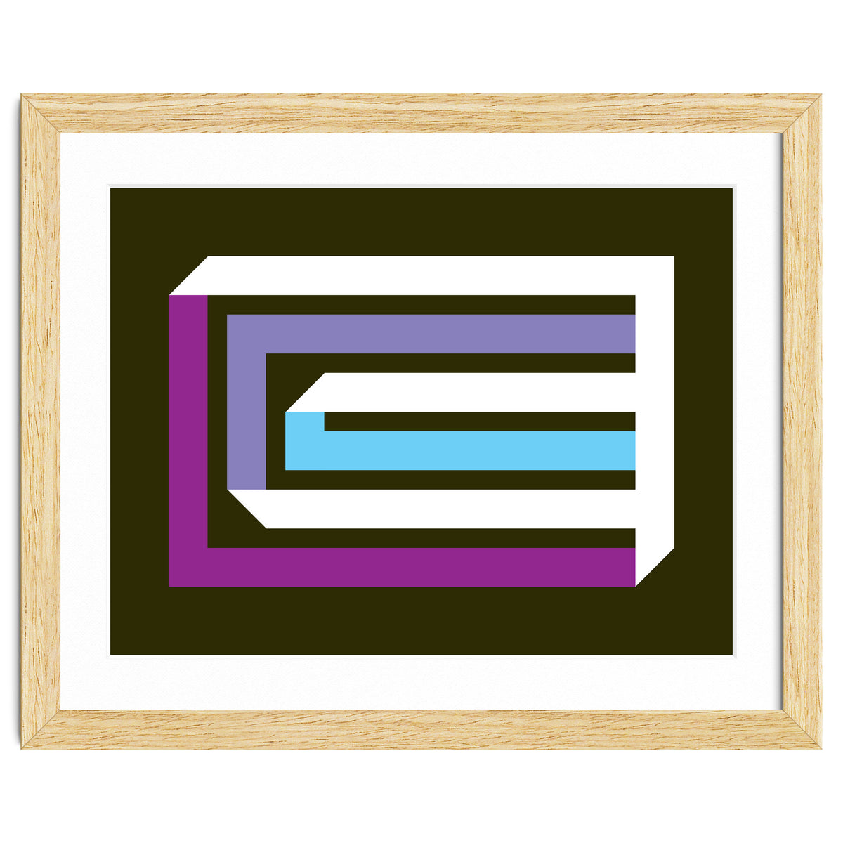 Geometric Shapes No. 35 -  brown, blue & lilac