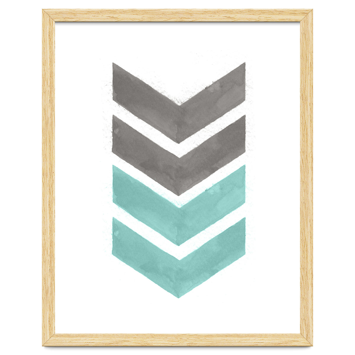 Mint Grey Chevron Print