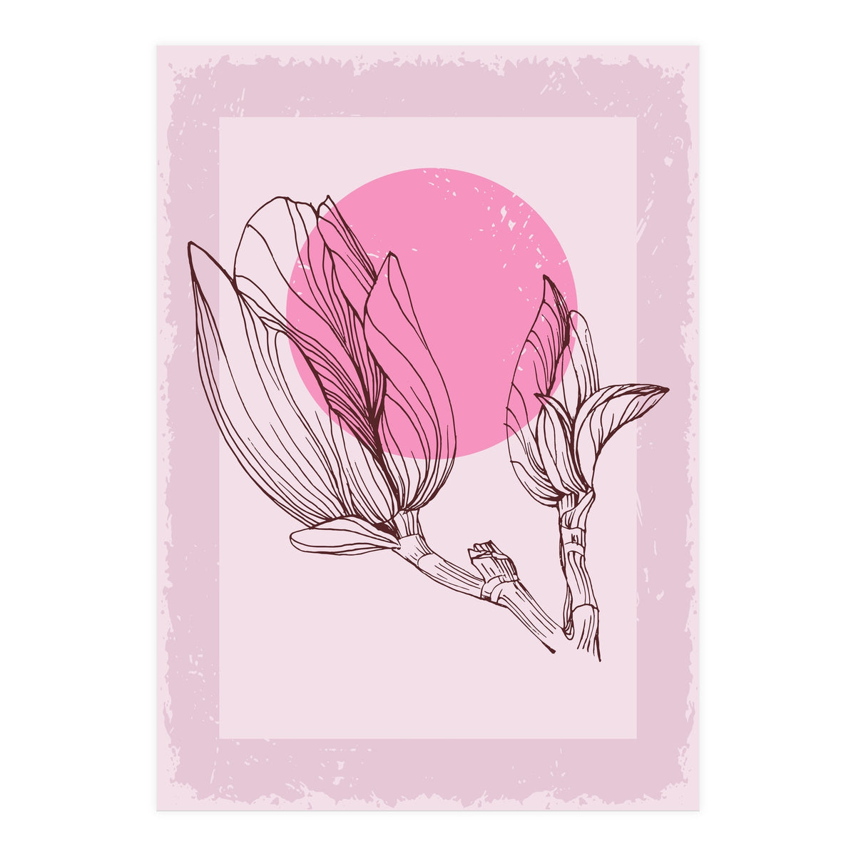 Magnolia Neutral Abstract Botanical (Print Only)