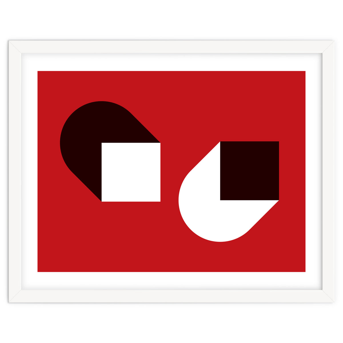 Geometric Shapes No. 38 - red, white & black