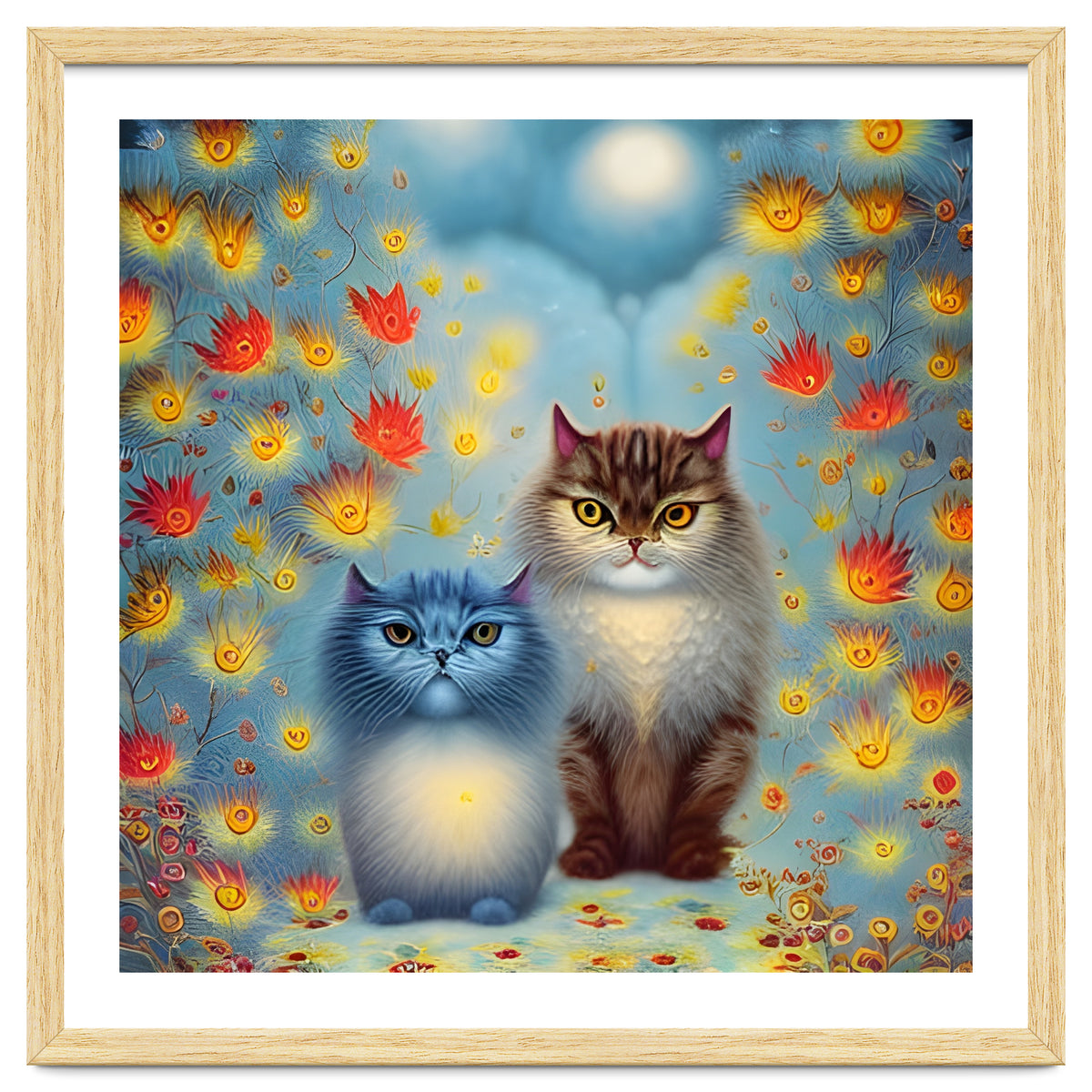 Two Paws Think Alike - Cat Couple in Autumn