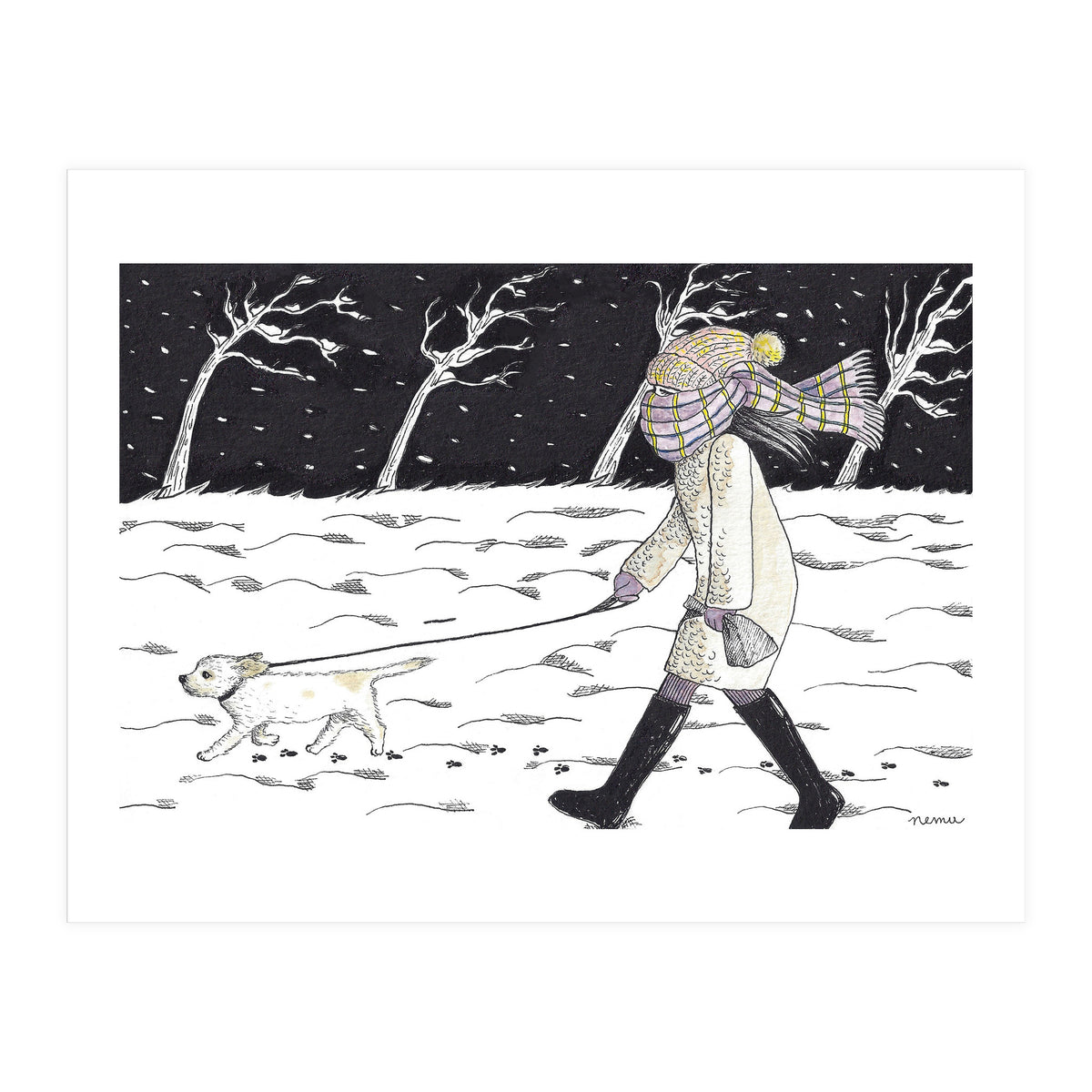 Bitter Cold Night Stroll (Print Only)