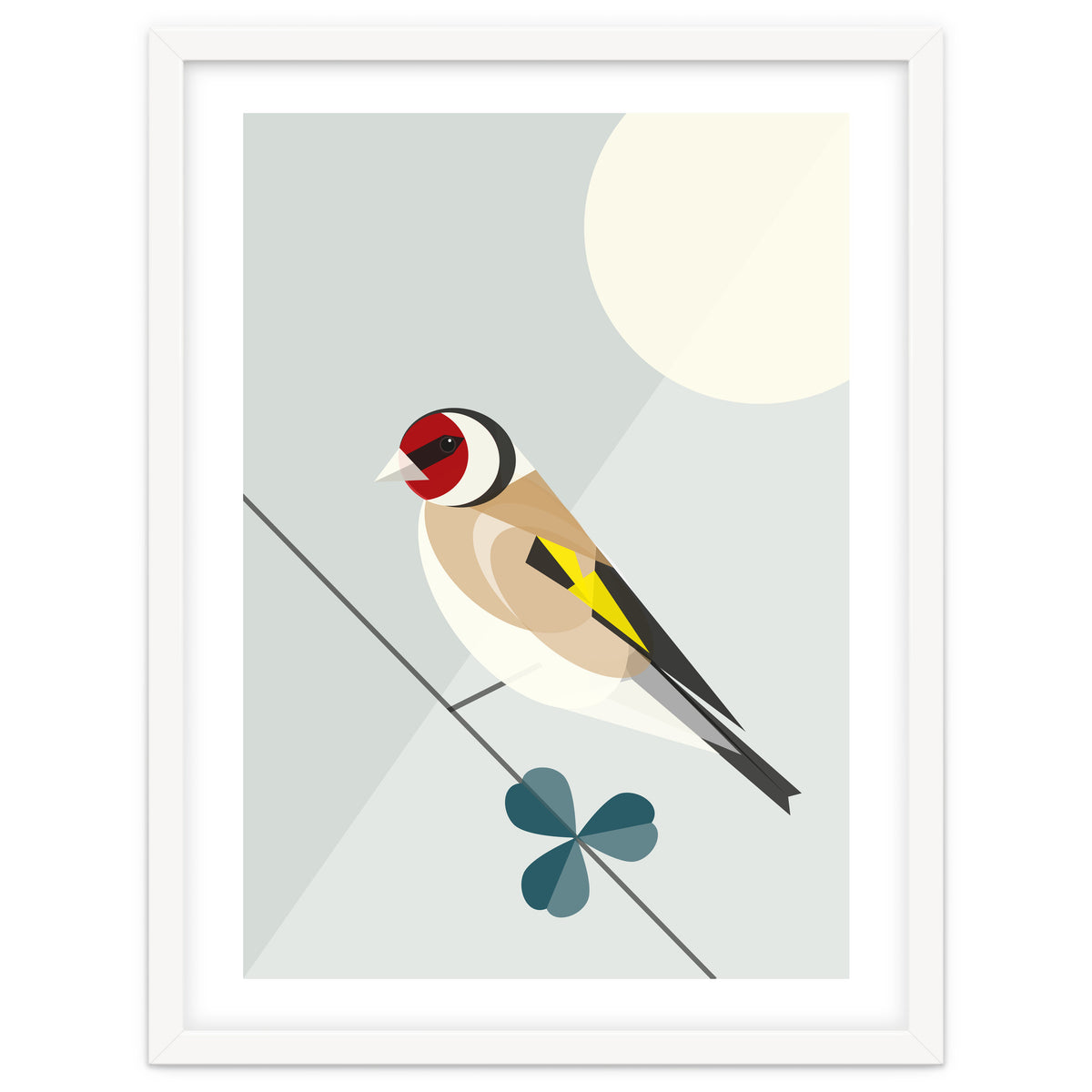Mid Century Geometric Goldfinch