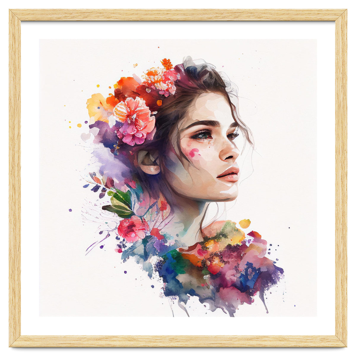 Watercolor Tropical Woman #19