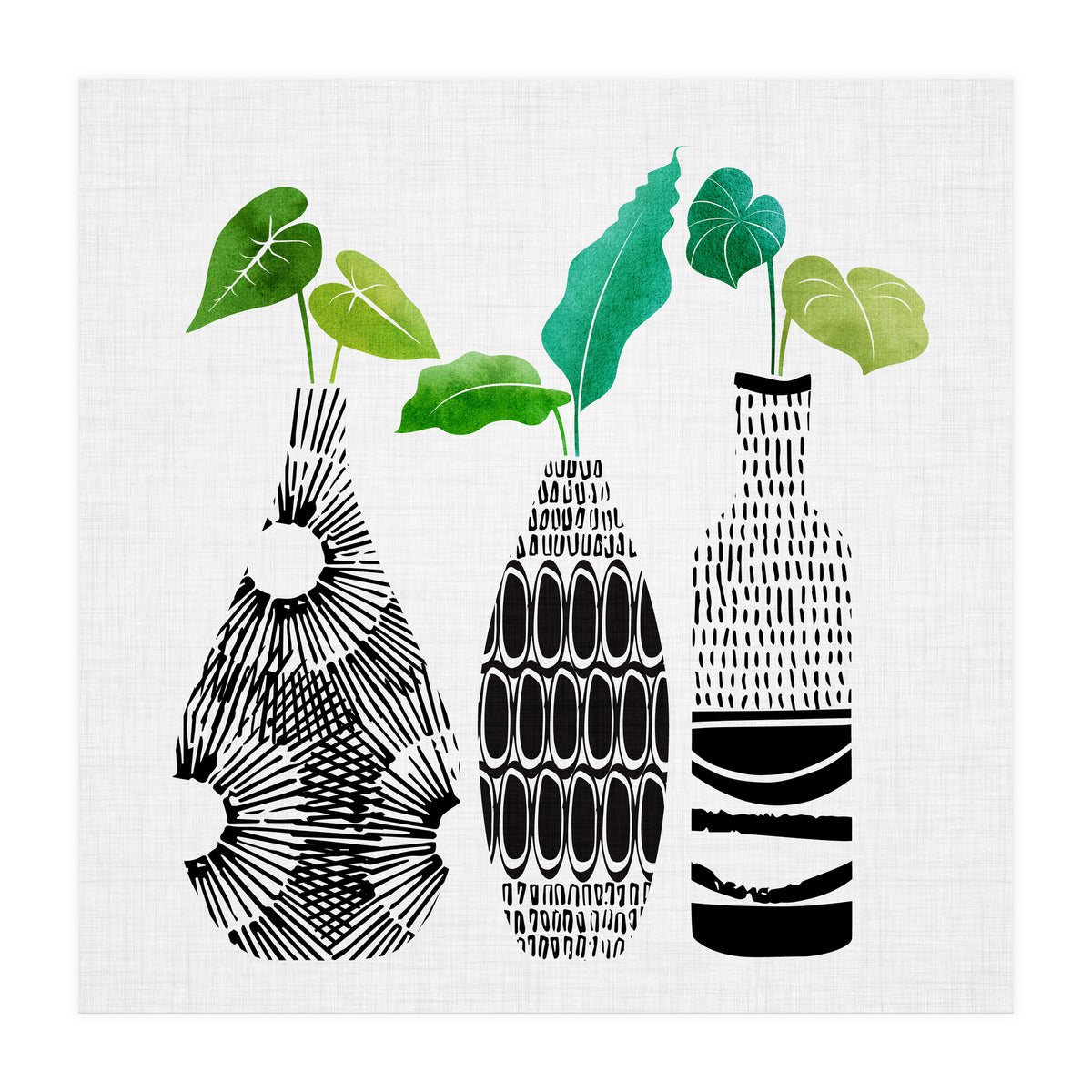 Triple Tribal Vases (Print Only)