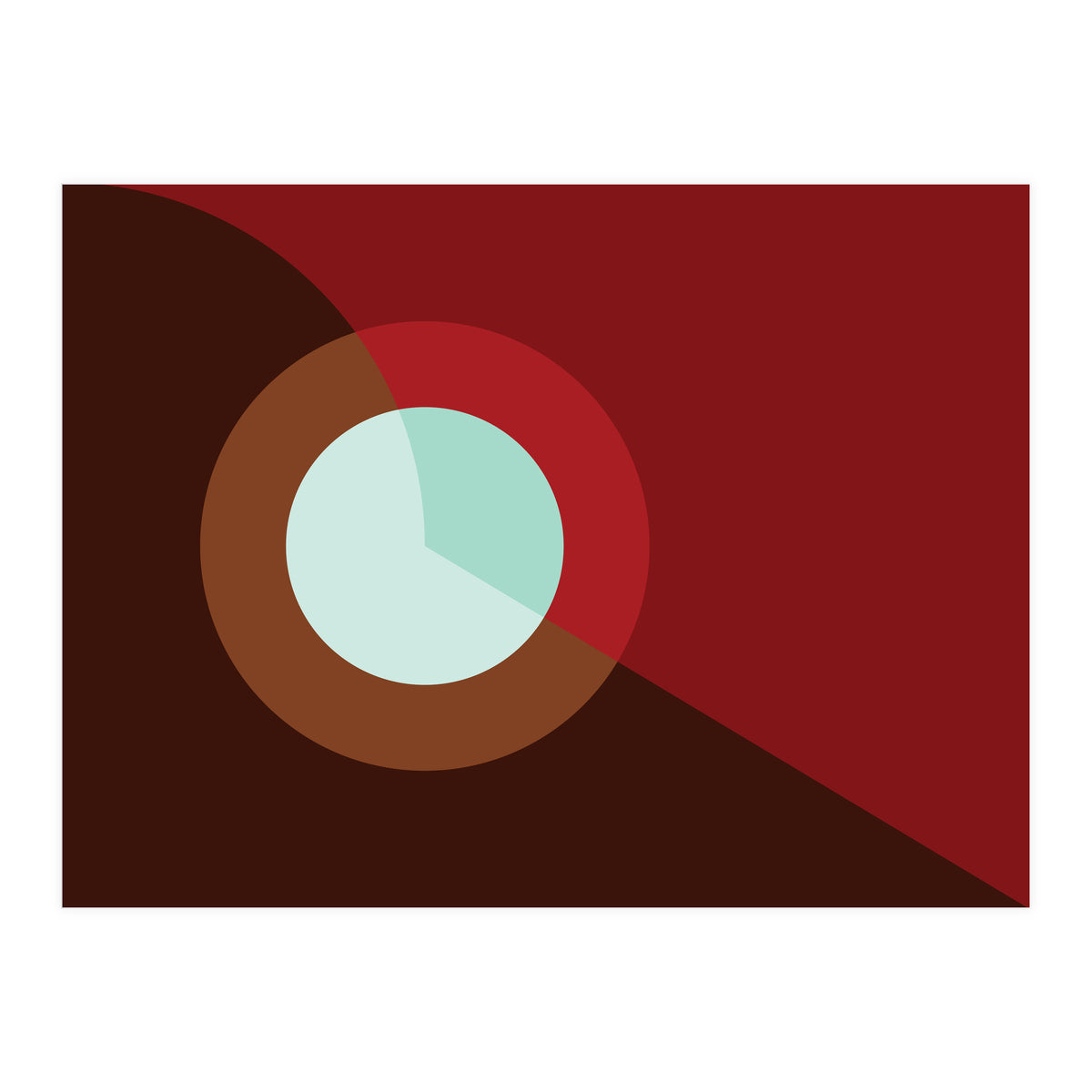 Geometric Shapes No. 2 - deep reds & turquoise (Print Only)