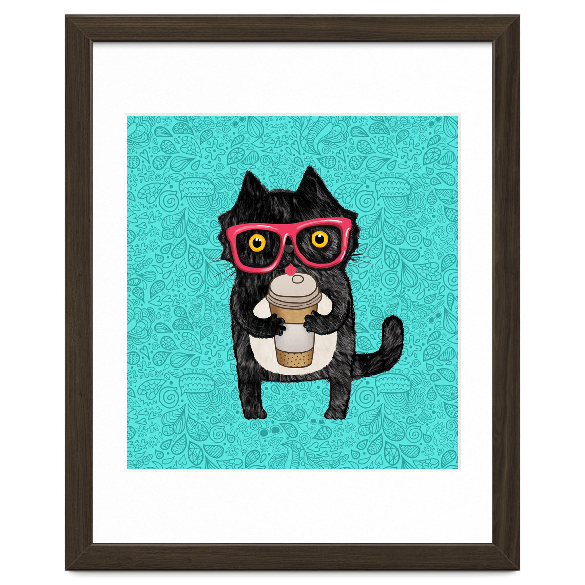 Cute Coffee cat and doodles