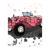 Vintage pink car sketch (Print Only) thumbnail