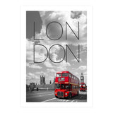 Red Buses in London | Text & Skyline (Print Only) thumbnail