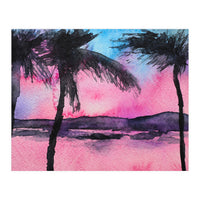 Tropical sunset || watercolor (Print Only)