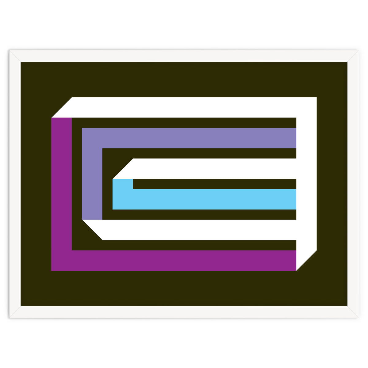 Geometric Shapes No. 35 -  brown, blue & lilac