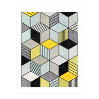 Colorful Concrete Cubes 2 - Yellow, Blue, Grey (Print Only)