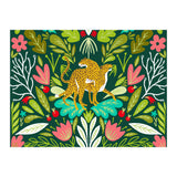Cheetah Couple Illustration, Wild Cat Jungle Nature, Mandala Painting, Wildlife Tropical Tiger	 (Print Only) thumbnail