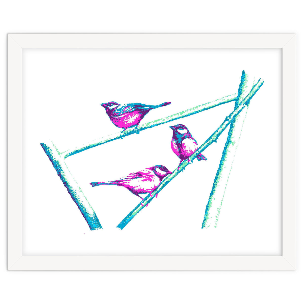 Garden Birds On A Branch