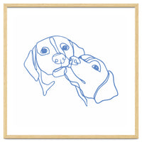 One Line Art Dogs Couple