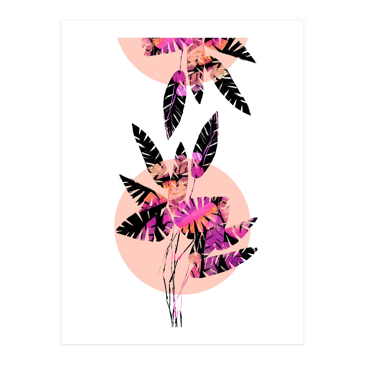 Pink Plants on Coral (Print Only)