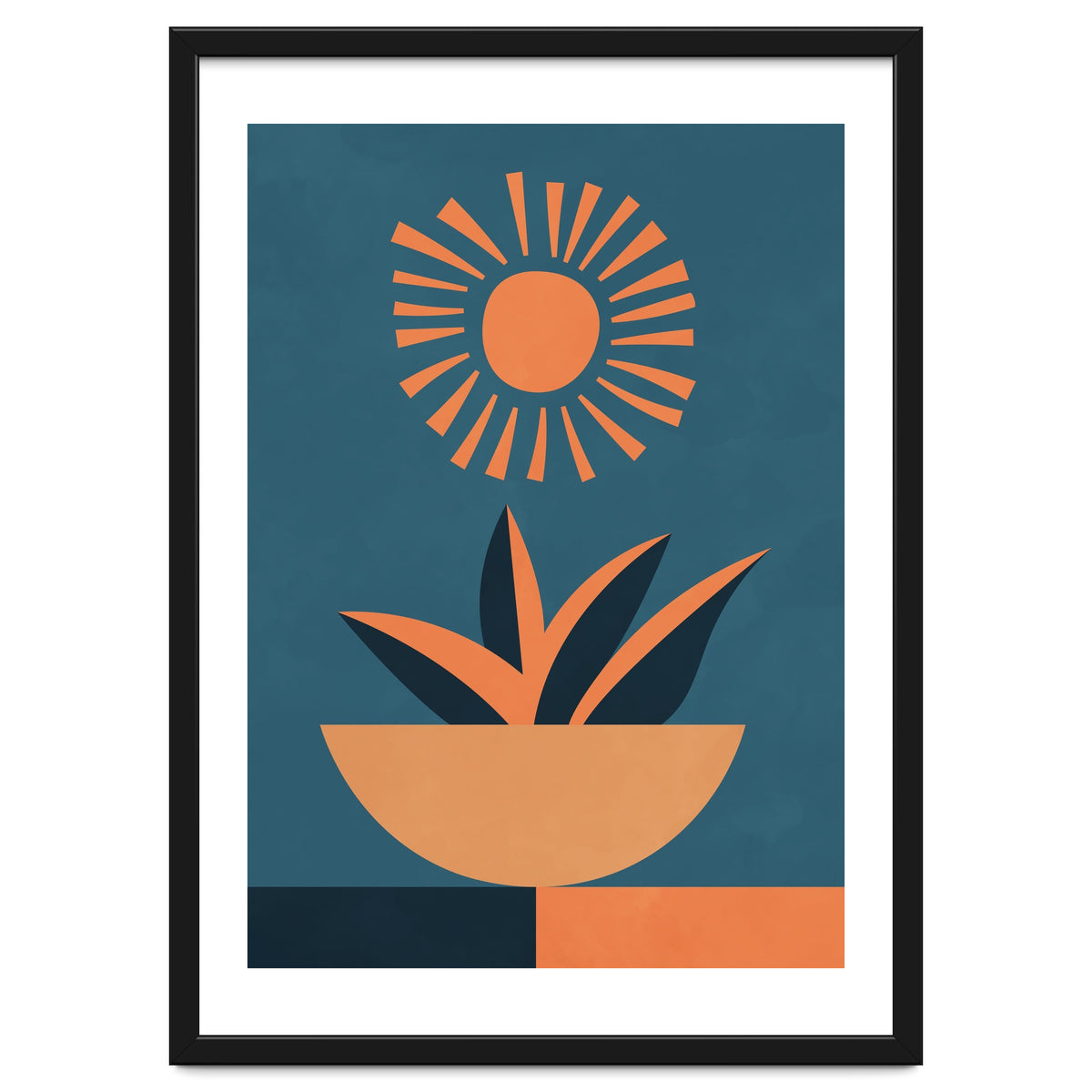 Retro Boho Botanical Sun Plant