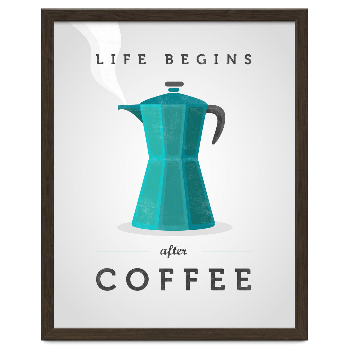 Life Begins After Coffee. Teal