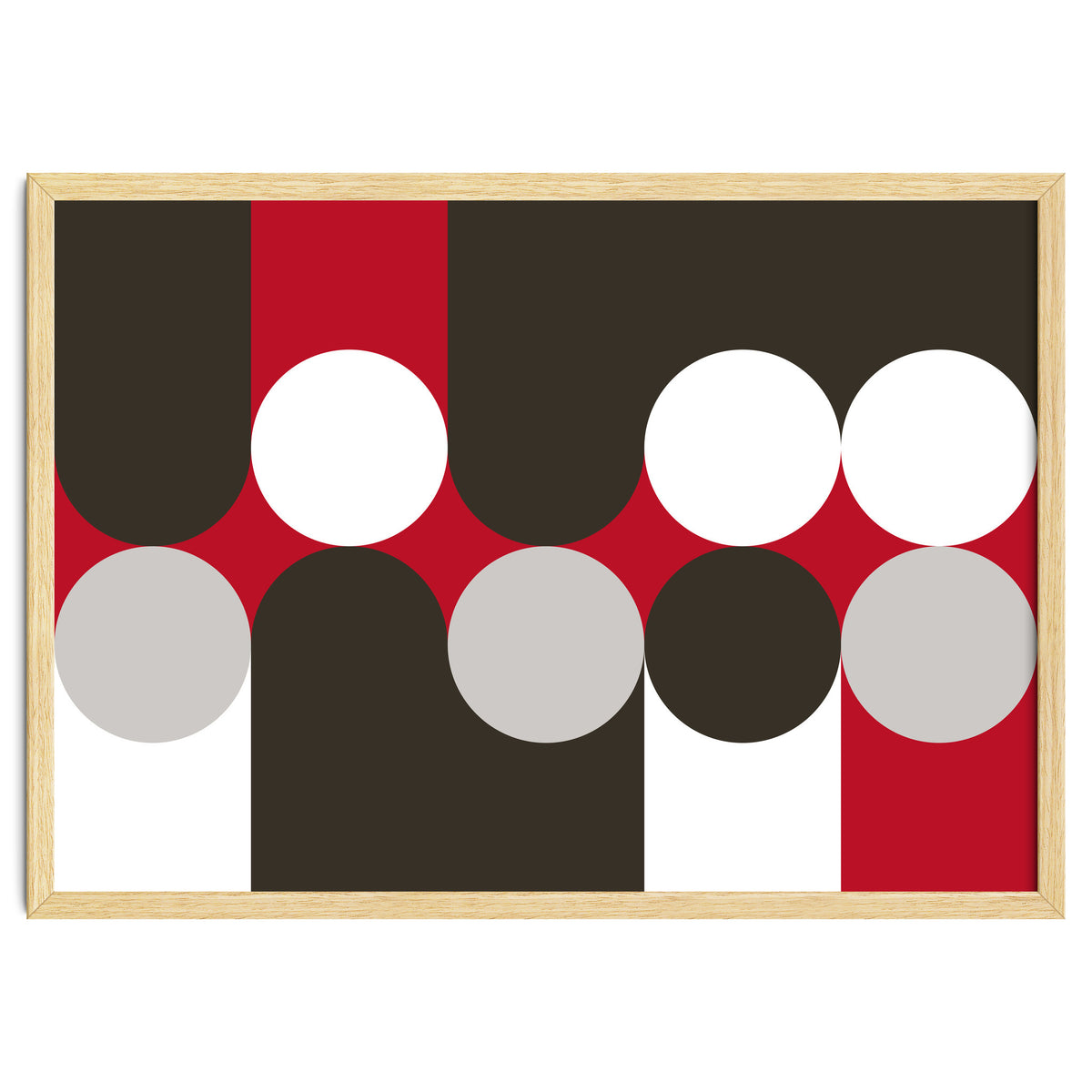 Geometric Shapes No. 33 - brown, red & white