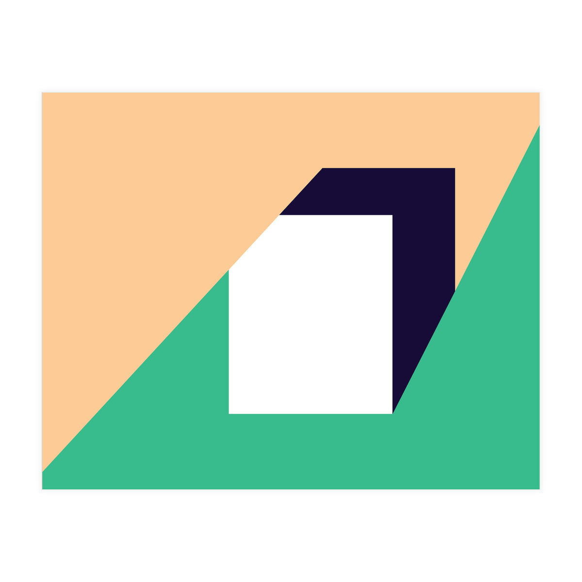 Geometric Shapes No. 61 - pink, green & dark blue (Print Only)