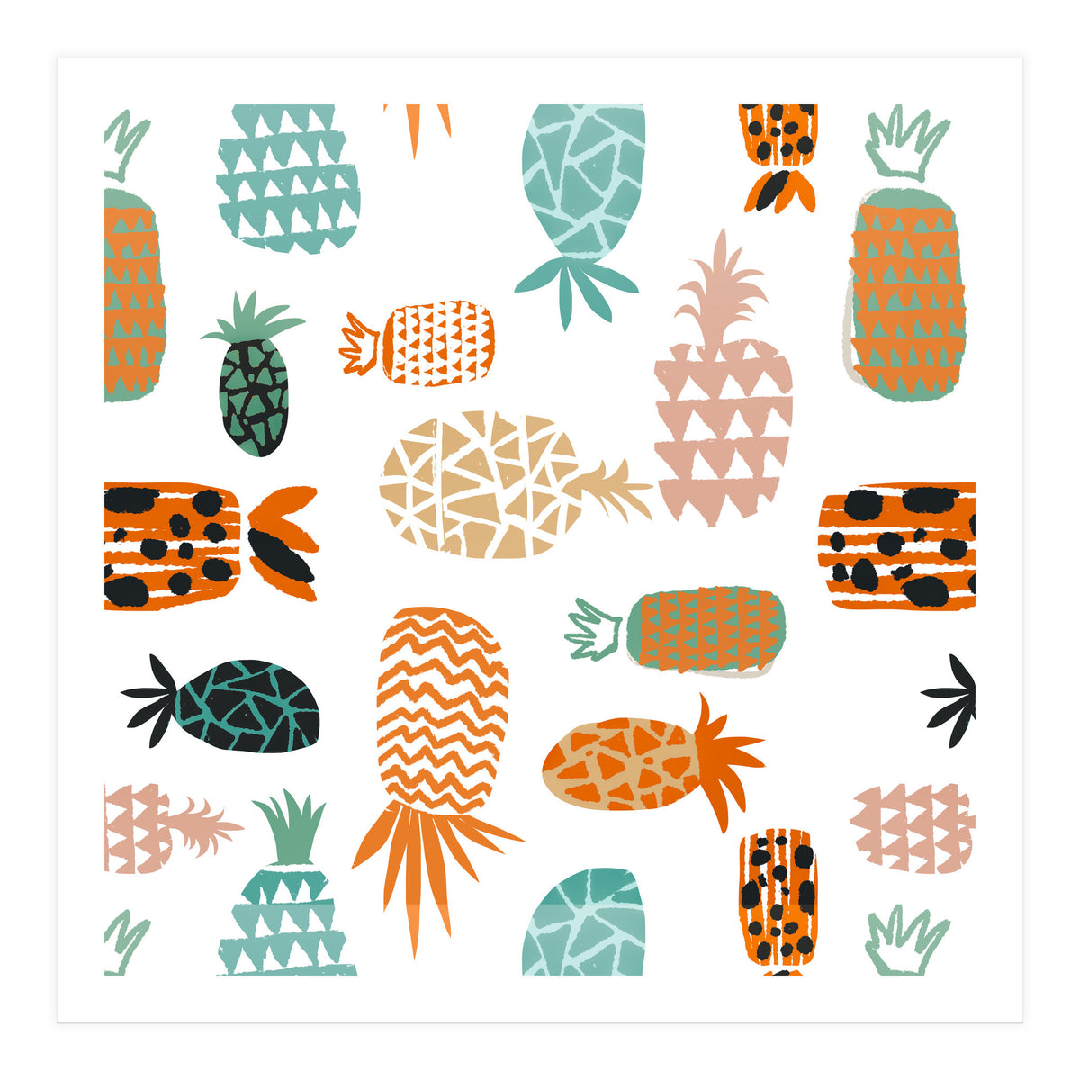 Crazy Pineapples Art Print (Print Only)