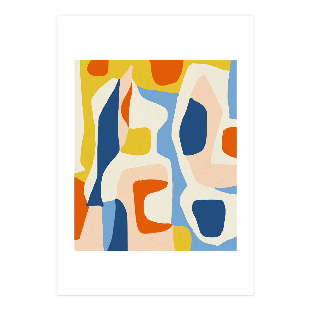 Me & Mine, Abstract Bohemian Pastel Shapes Painting, Eclectic Colorful Graphic Design (Print Only)