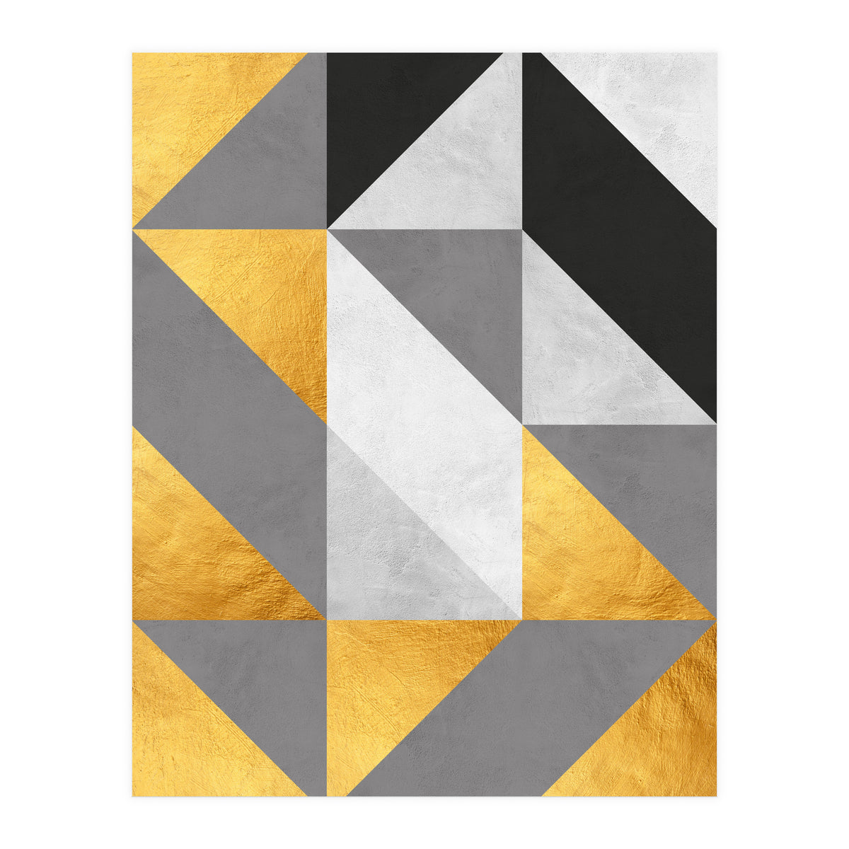 Gray and Gold Composition IV (Print Only)