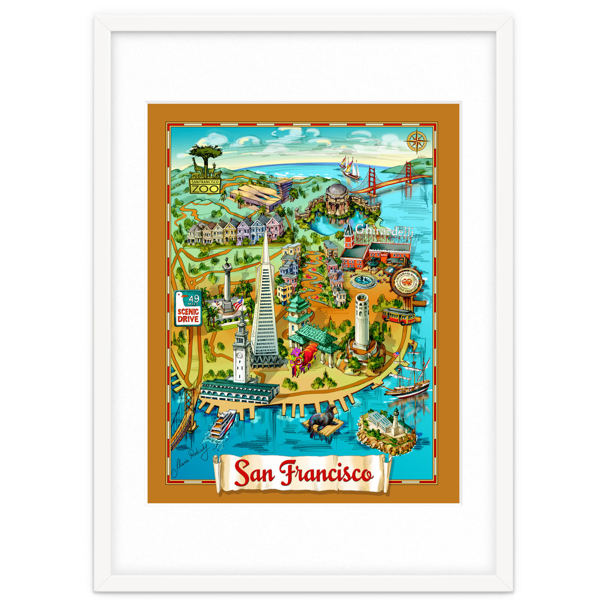 San Francisco Map Illustration