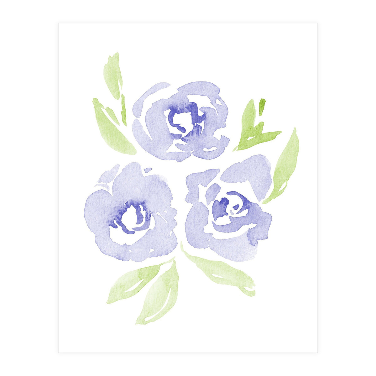 Wild Roses | Periwinkle Blue (Print Only)