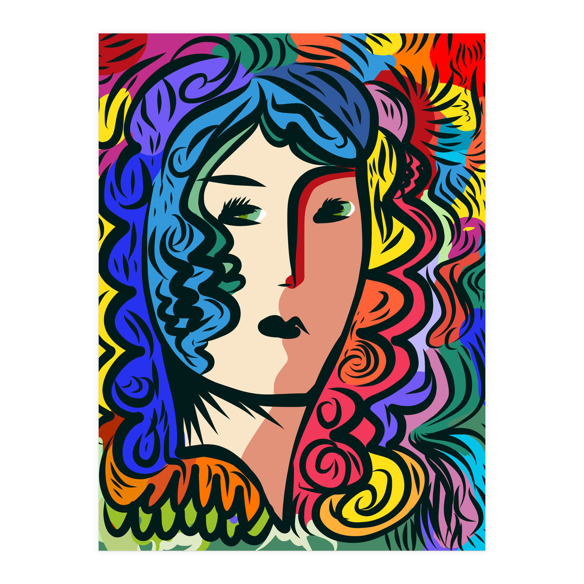 Rainbow Portrait Girl (Print Only)