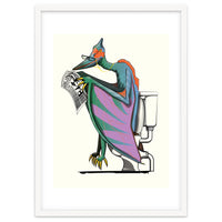 Dinosaur Pterodactyl on the Toilet, Funny Bathroom Humour